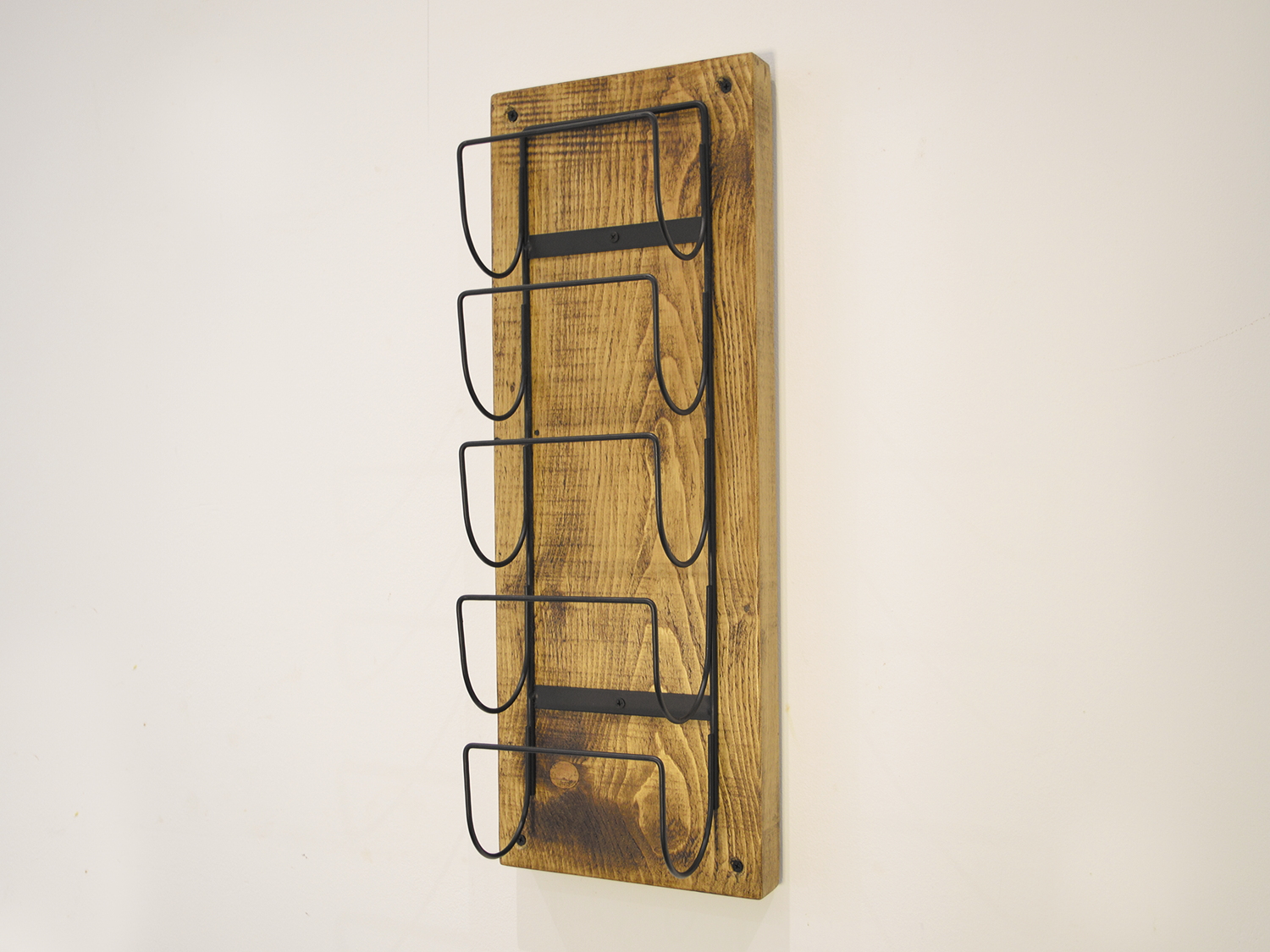 wine rack wall mounted design for a UK farmhouse kitchen.