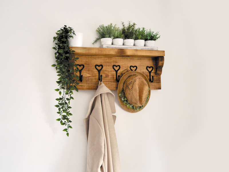 farmhouse pine wood coat rack with storage 