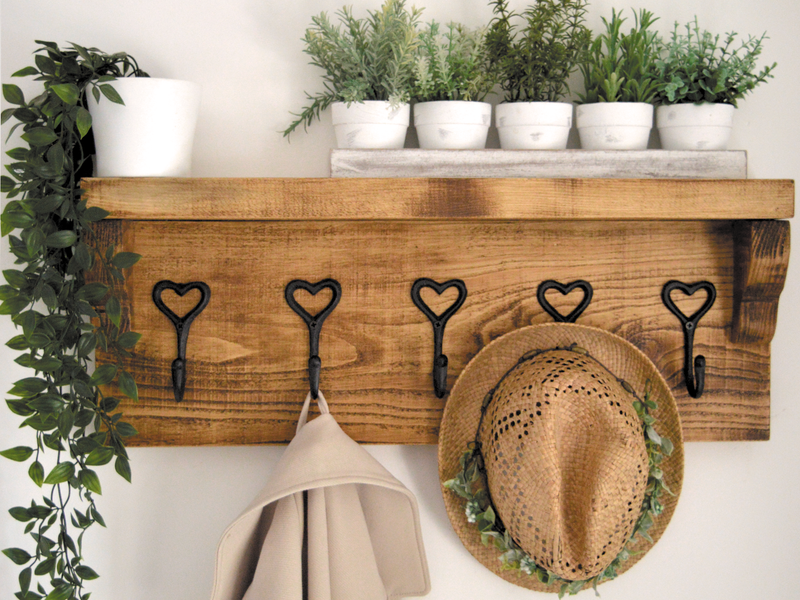 Wooden Coat Rack With Shelf - Pheasant Manor Furniture