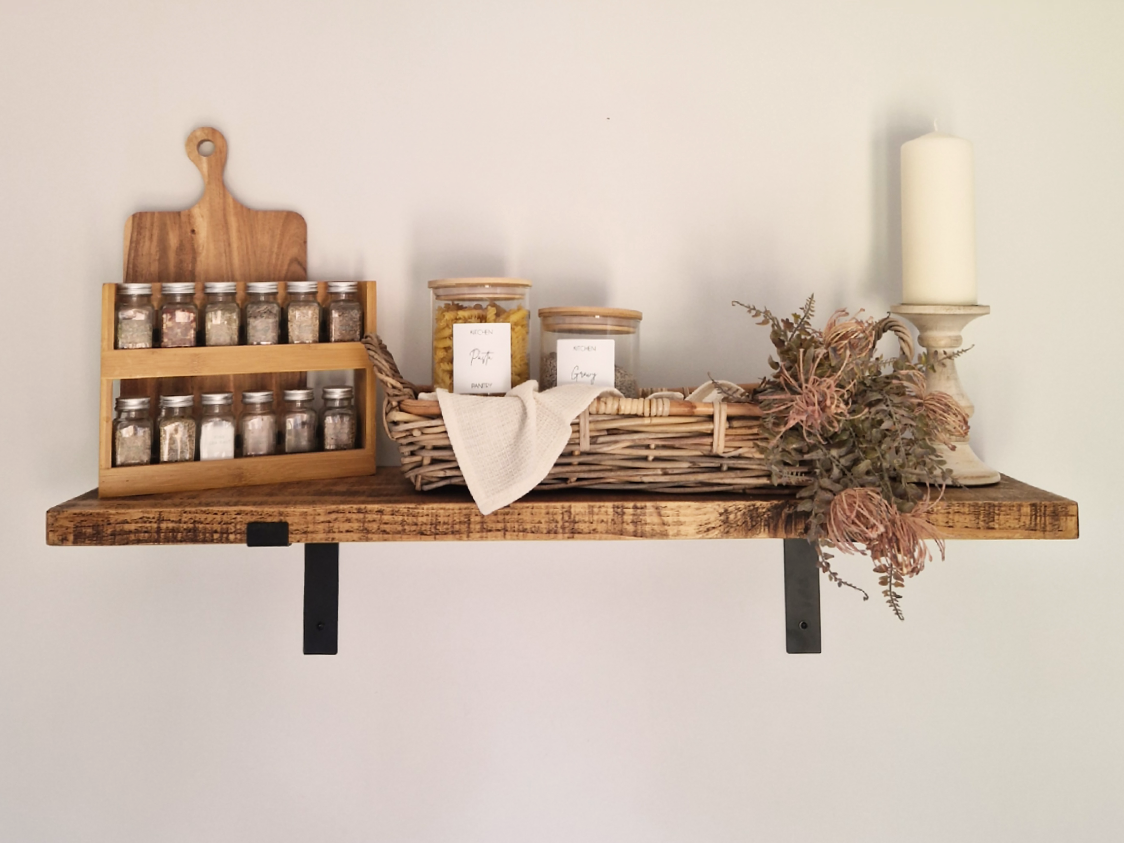 Wooden Shelf With Scaffold Brackets Pheasant Manor Furniture