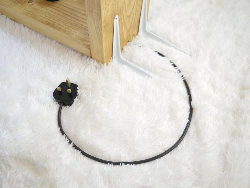 Floating Bedside Table With White Reading Light & USB - Pheasant Manor Furniture