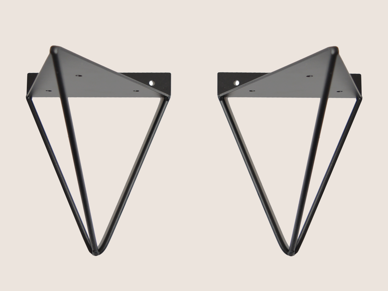 Wooden Shelf With Hairpin Brackets - Pheasant Manor Furniture